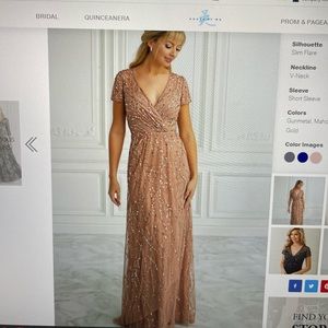 Adrianna Papell Rose Gold Sequins gown